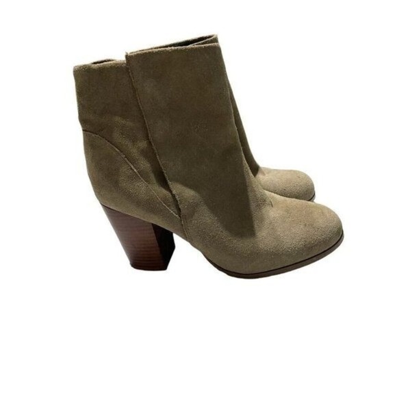 Suede Ankle Booties Taupe Brown Block Heel Casual Fall Winter Shoes Women - Picture 1 of 5